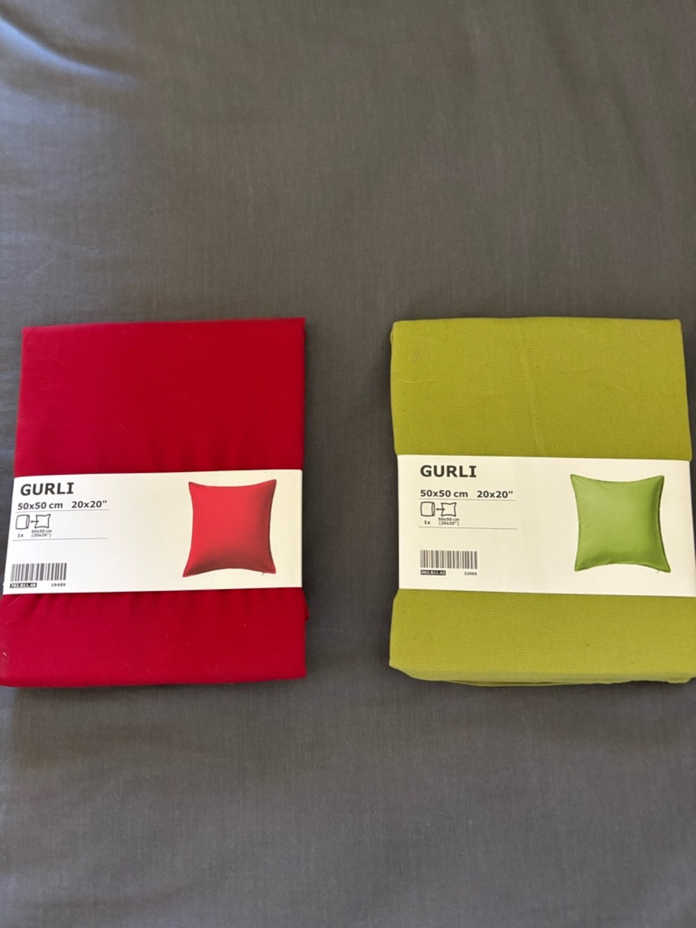 IKEA GURLI Red and Green Accent Pillow Covers